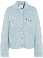 contrast-stitching denim-effect jacket