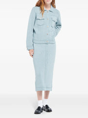 contrast-stitching denim-effect jacket