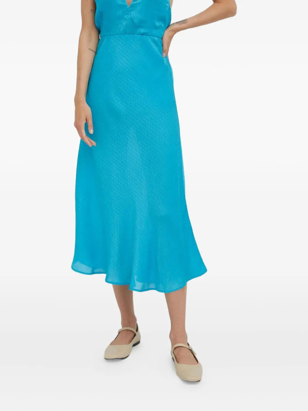 textured midi skirt