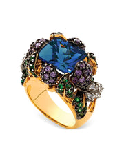 18kt yellow gold Blueberry gemstone ring