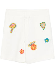 patch-detailing crochet shorts