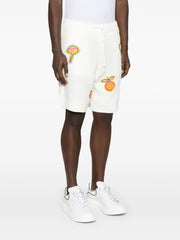 patch-detailing crochet shorts