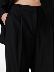 pleat-detail straight-leg trousers