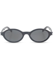 tinted oval-framed sunglasses