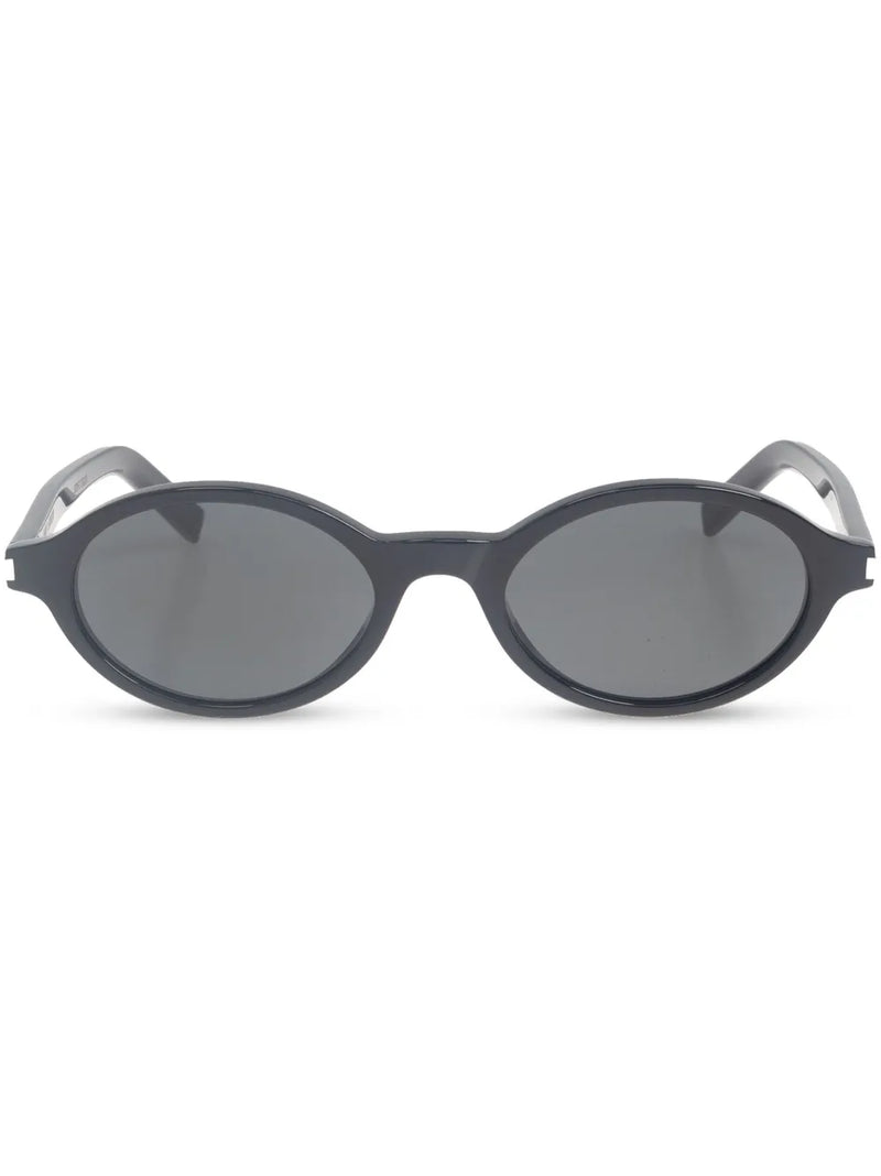 tinted oval-framed sunglasses