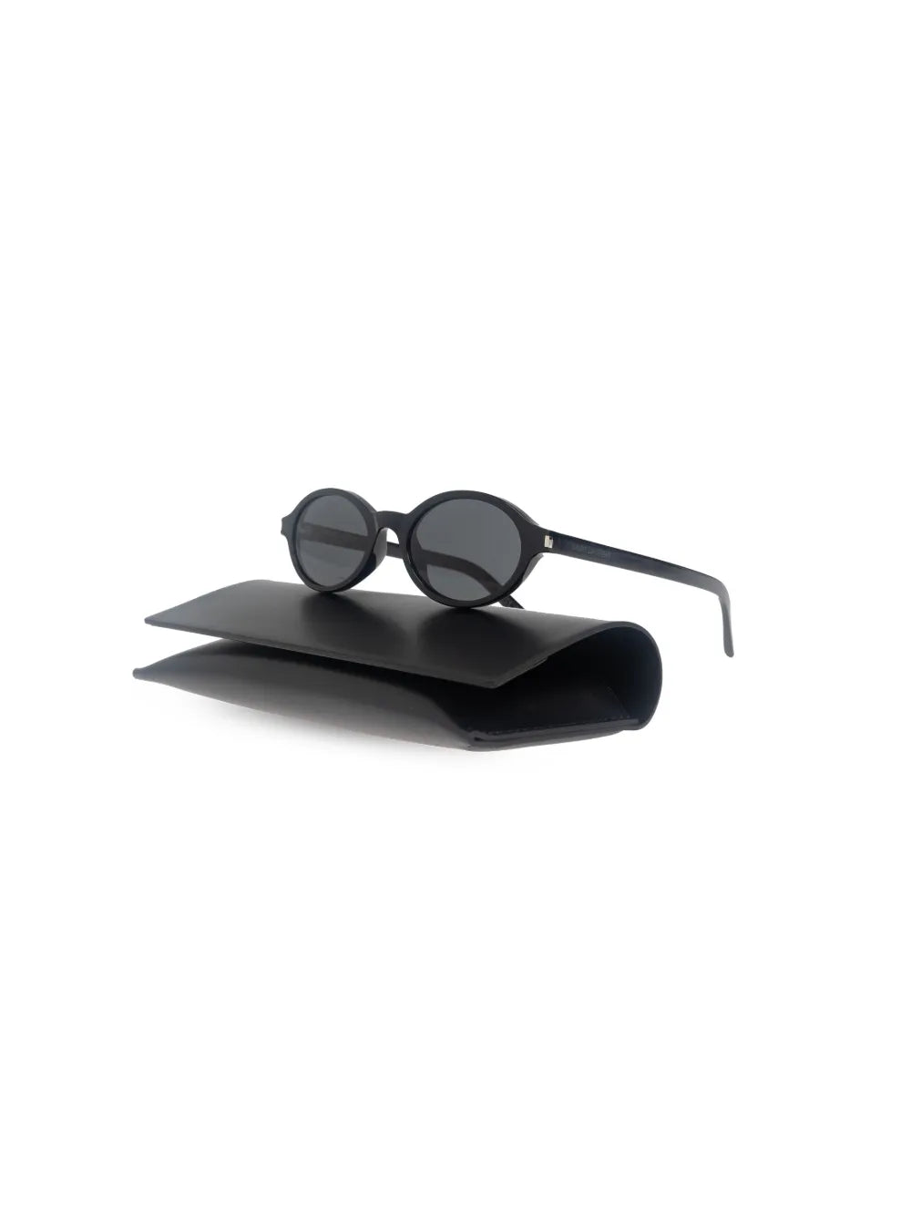 tinted oval-framed sunglasses