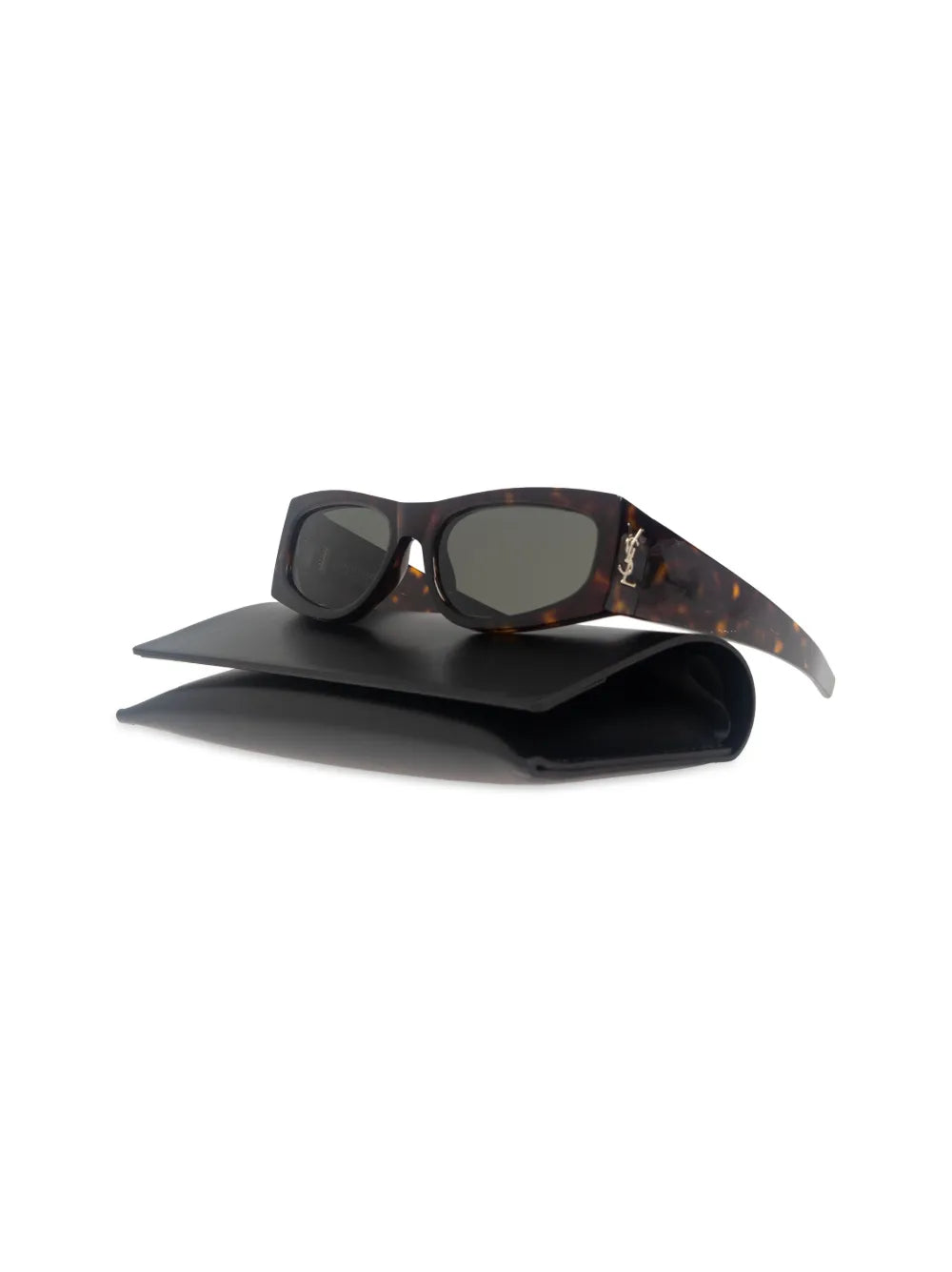 rectangle-framed tortoiseshell sunglasses