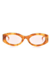 Berta tortoiseshell-effect oval-frame sunglasses