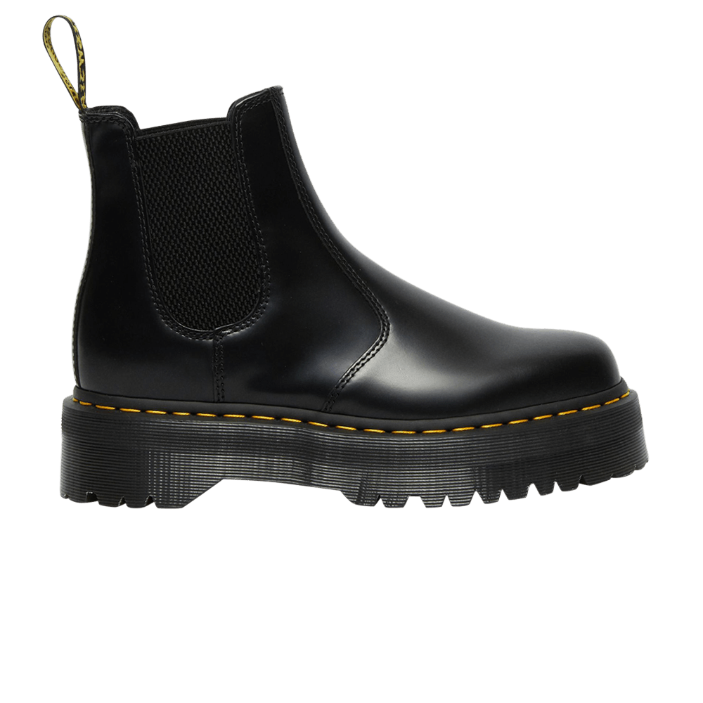 2976 Polished Smooth Platform Chelsea Boot Black