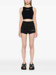 embroidered-logo shorts