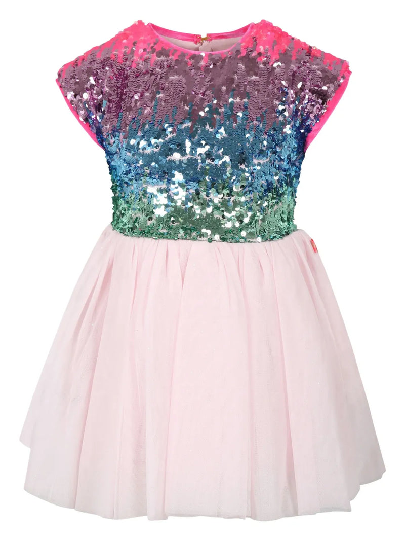 sequin-embellished cap-sleeve dress