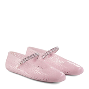 Cotton Candy Jelly Ballerina Flats with Crystal