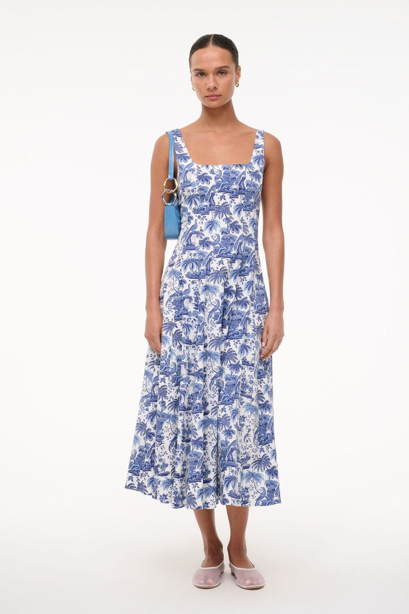 WELLS DRESS BLUE TOILE