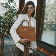 DeMellier The Hudson deep tan suede & tan smooth