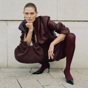 DeMellier The Midi Miami burgundy suede & burgundy smooth