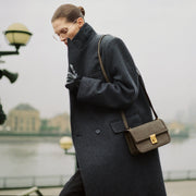 DeMellier The Paris Crossbody deep olive suede