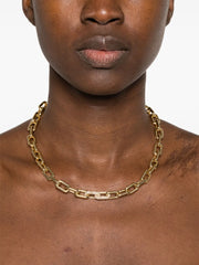 18K yellow gold chain diamond necklace