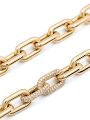 18K yellow gold chain diamond necklace
