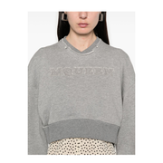 Logo Cotton Cropped Sweatshirt