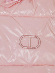 logo-embroidered puffer jacket
