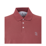Printed Logo Cotton Polo Shirt - Red