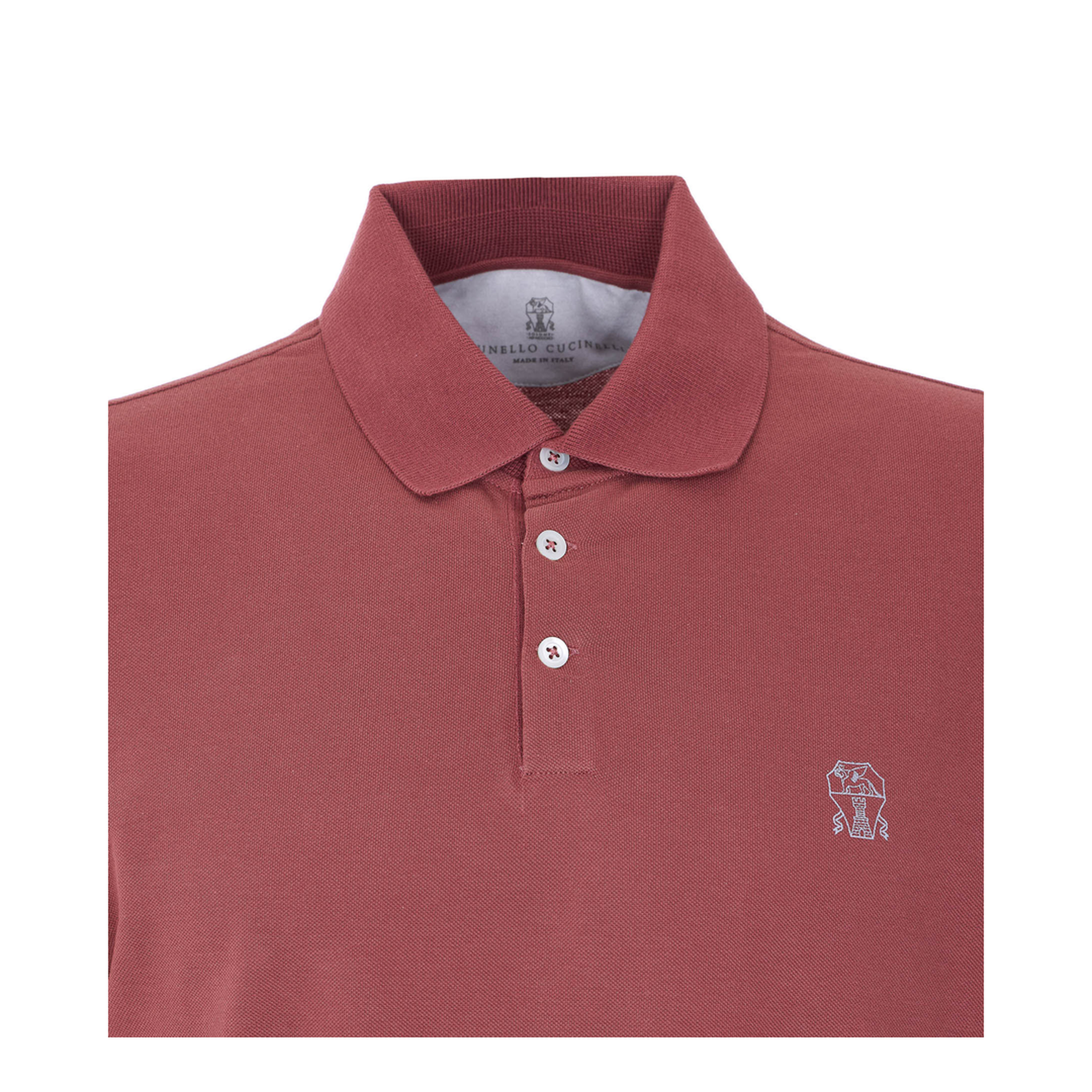 Printed Logo Cotton Polo Shirt - Red