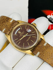 Rolex | Day-Date | 1803 | Yellow gold | 36 mm | Brown | Automatic
