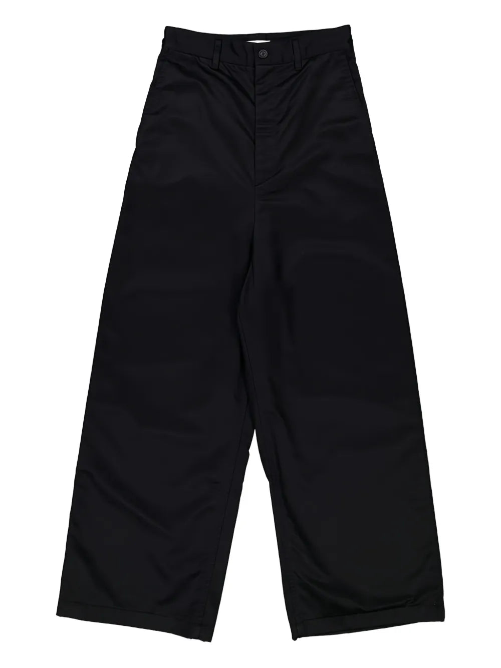 low-crotch wide-leg trousers