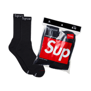 Supreme x Hanes Crew Socks (4 Pack) Black