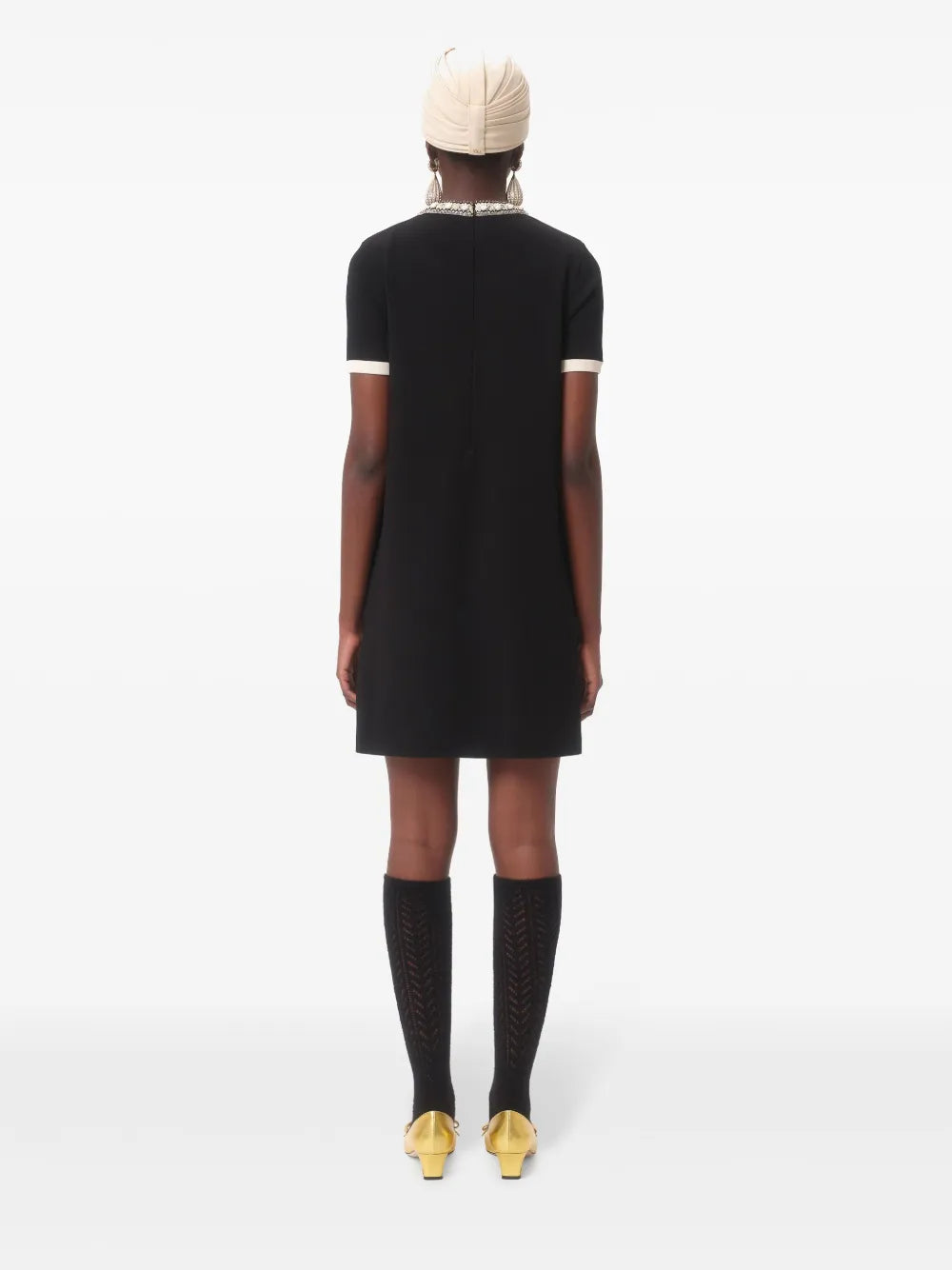 embroidered mini dress