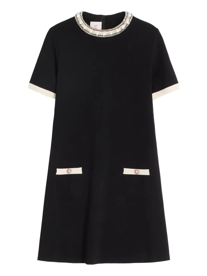 embroidered mini dress