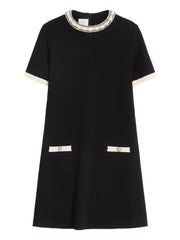 embroidered mini dress