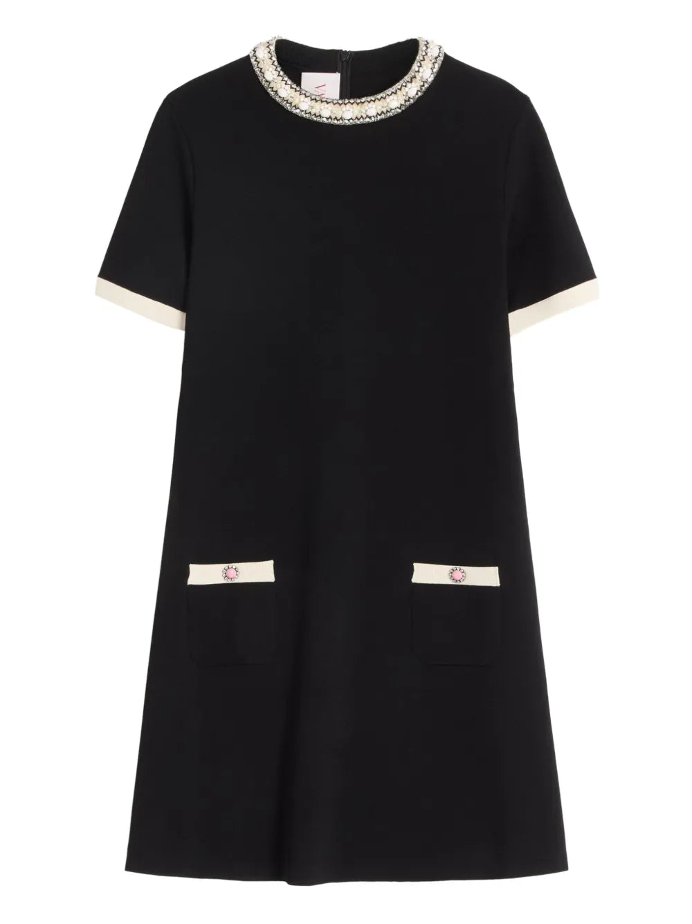 embroidered mini dress