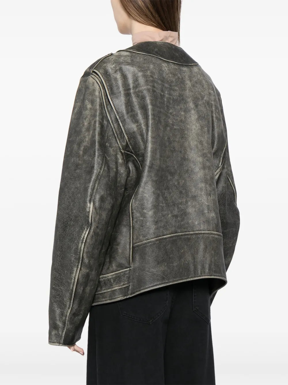 leather Brown biker jacket
