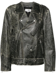 leather Brown biker jacket