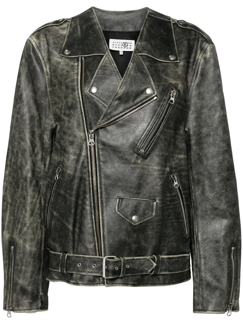 leather Brown biker jacket