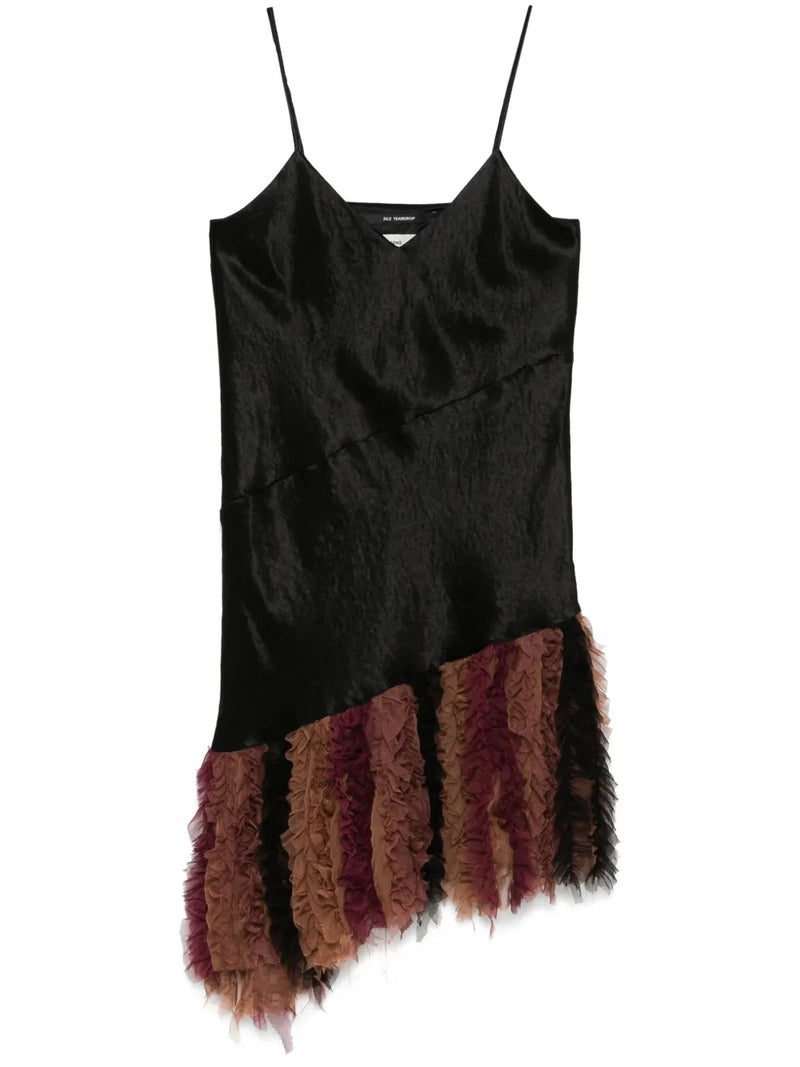 chiffon-detail slip dress