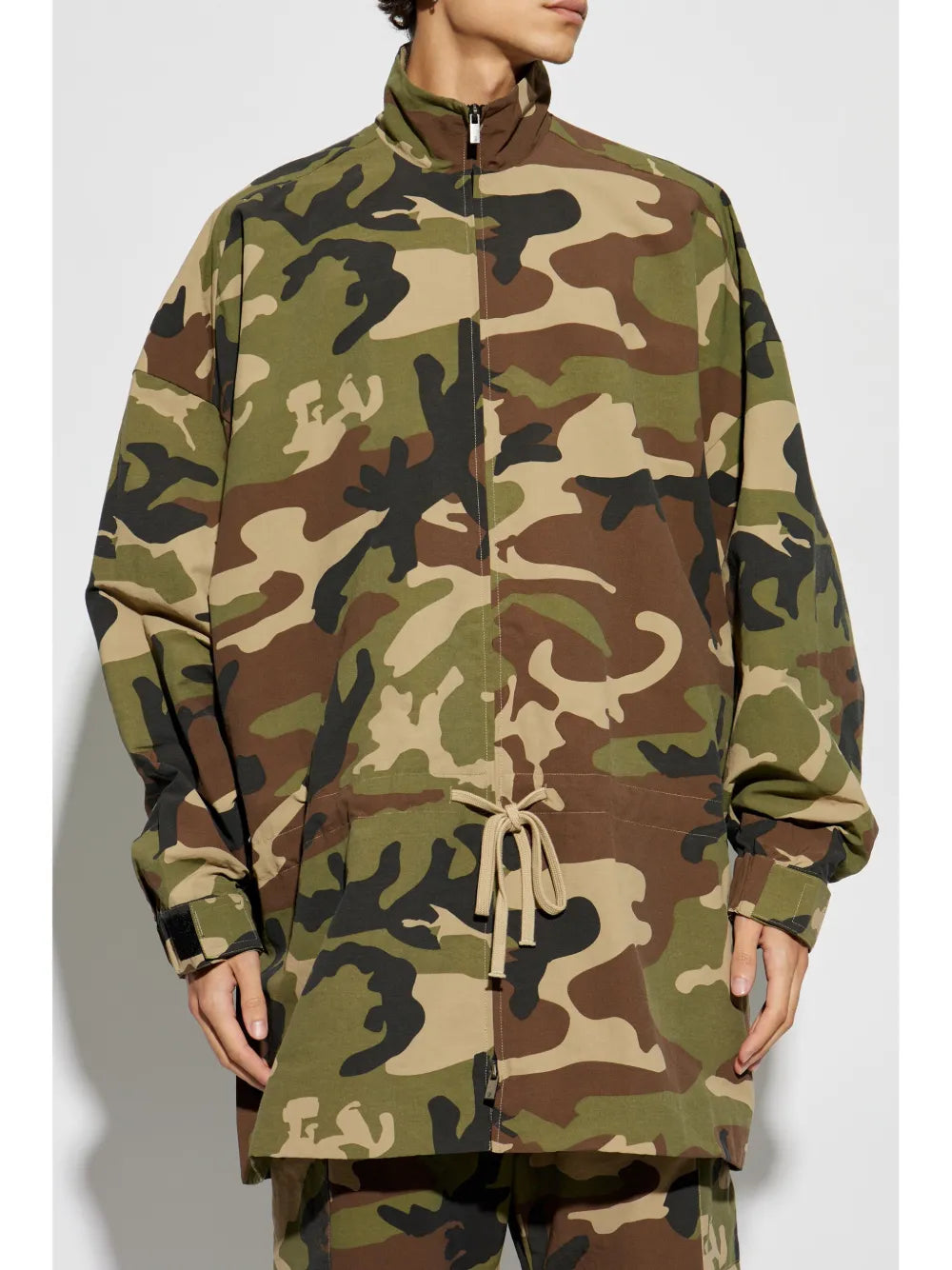 camouflage-print jacket