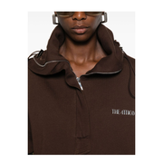 Brown Cotton Anorak Sweatshirt