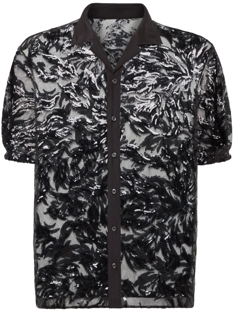 sequin embellishment shirt