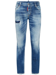 distressed-effect jeans