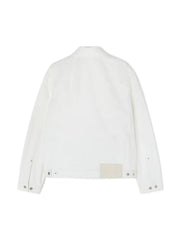 button-fastening denim jacket
