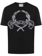 Moschino Laurel-print jersey T-Shirt Black