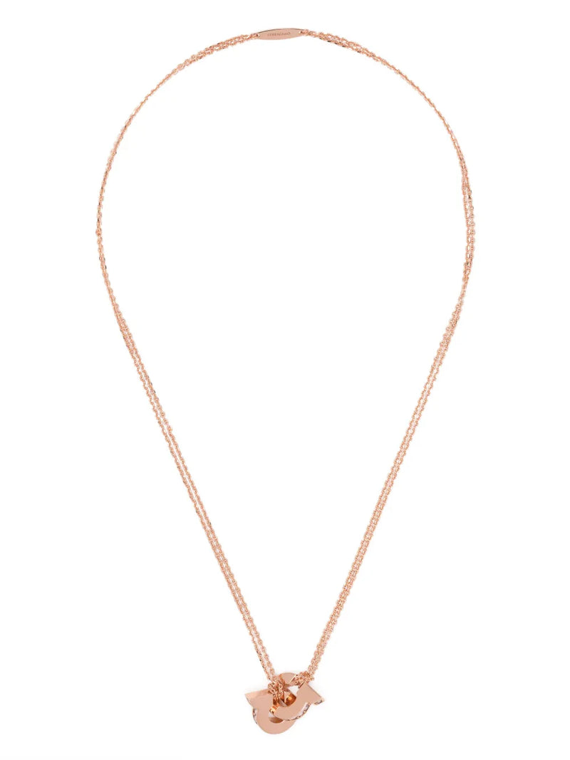 Double Gancini pendant necklace