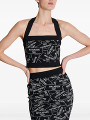 label-motif halterneck top