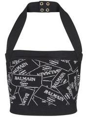 label-motif halterneck top