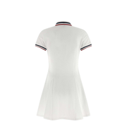 Striped Polo MIni Dress - White