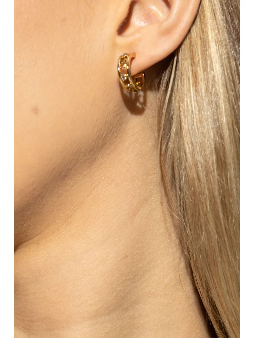 crystal-embellished hoop earrings