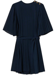 pleated mini dress