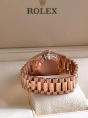 Rolex | Day-Date | 128235-0038 | Rose gold | 36 x 43 mm | Rose gold | Brown | Automatic